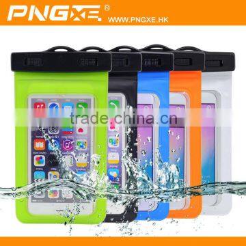 2015 PNEXE New Arrival 20m deepth available eco-friendly pvc mobile phone waterproof bag with armlet and lanyard