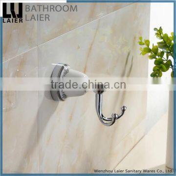 Simple Printing Lines Zinc Alloy Chrome Finishing Bathroom Accessories Wall Mounted Double Robe Hook photo-3