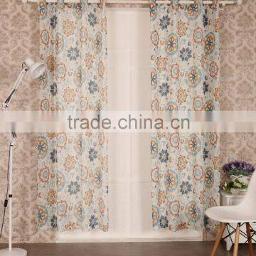 Linen Printed Fabric Curtain Panel drapes