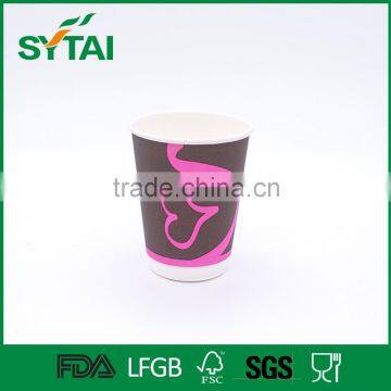 8 Oz thick disposable PE coated healthy double wall paper cup