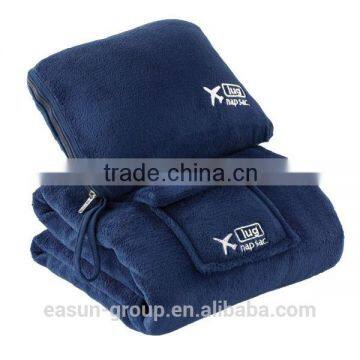 Polyester cheap wholesale plain polar fleece airline blanket