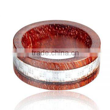 Natural Wooden Ring With Metal Piece Inlay photo-3
