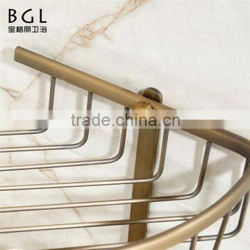 Wall Mounted Bathroom Sanitary Fittings Antique Bronze Brass Hanging Storage Basket photo-3