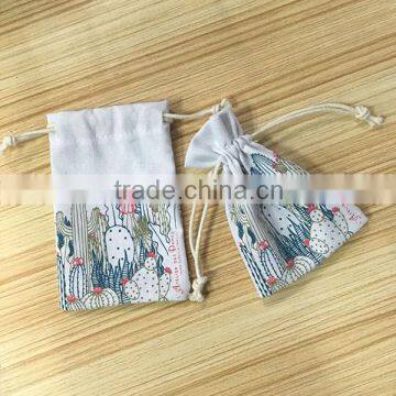 Custom Logo Indian Jewelry Small Drawstring Organic Gift Muslin Cotton Pouch photo-6