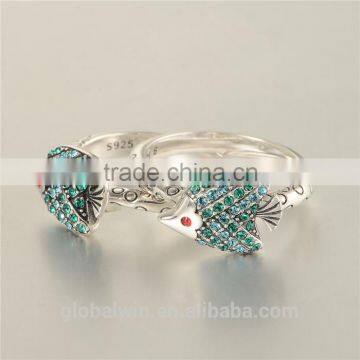 Bulk Wholesale Italian Sea Fish Design Europen Value 925 Silver Ring photo-3