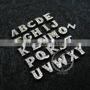 7mm Silver Plated Alloy Rhinestone 26 Letters DIY Pendant Charm Supplies 1820288 photo-2