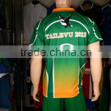 Green Color Sublimation Latest Rugby Jersey Uniform Shirts Design photo-2