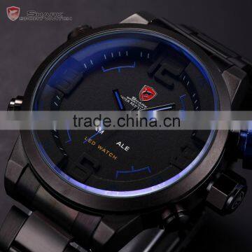 SHARK Stainless Steel Japan Movement Analog Date Alarm Quartz Wrist Mens Sport Digital Watch photo-2