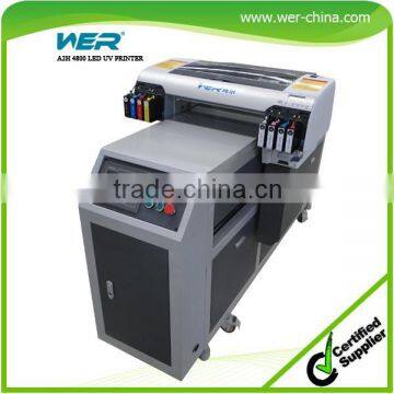 2016 popular A2 WER-EH4880UV LCD touching screen and air suction flatbed ,uv inkjet printer price