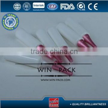 white cosmetic tubes with long pink caps,cosmetic tubes packaging,plastic tube with screw cap