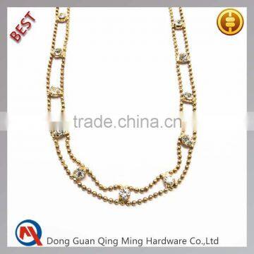 Gold Decoration Crystal And Pearl Trim For Clothing