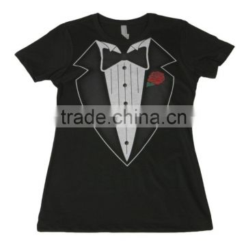 Womens Rose Tuxedo T-shirt