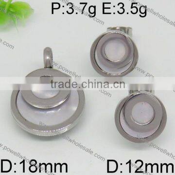 Fashion Hot 925 Sun Silver Jewelry Set Round Shape Steel Color