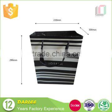Custom cheap black and white paper bag with handles