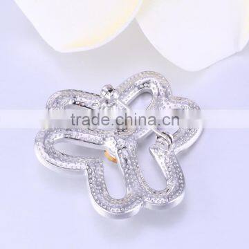 2016 New Flower Design Rhodium Plated Copper Alloy Brooch With Big Shell Pearl photo-2
