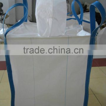 1 ton FIBC bulk bag/super sack, top fiiling skirt duffle flat bottom 90x90x120cm, made by virgin pp material