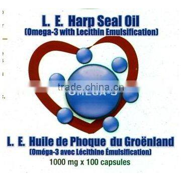 Omega-3 Harp seal oil capsules with lecitihin
