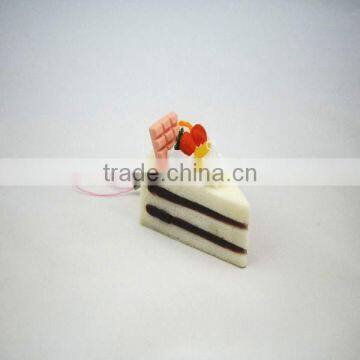 Fake food -Artificial replica triangle cake slice for advertising shop as key chain