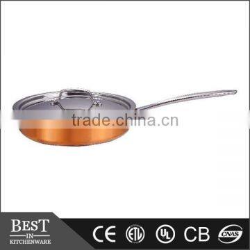 copper omelet frypan with stainless steel lid frypan copper print stainless cover frypan