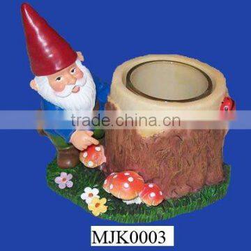 polyresin gnome shape candle jar