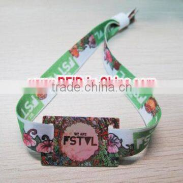 350*15mm Custom RFID Fabric Wristbands for Events/ Professional Festival Fabric RFID Bracelet Ntag213/216 Chip Wristband