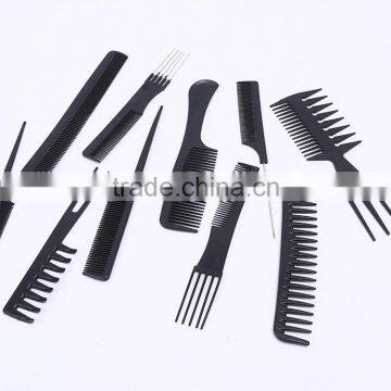 10pcs Professional Salon Hair Styling Hairdressing Black Plastic BarbersBrush Combs Set Hair Comb Set,Good for Barber photo-2