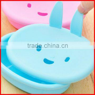 Cute Cartoon Rabbit Plastic Soap Dishes Bathroom Soap Holder Storage Display Bathroom Sets Eco-Friendly photo-4