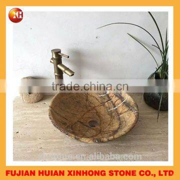 Bathroom Kitchen Wash Basin, Yellow Natural Stone Wash Basin photo-5