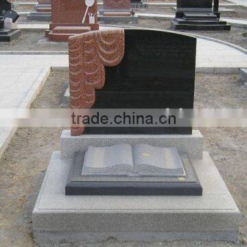 European Granite Tombstone With Fine Carving Stone