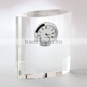 employee award gift cystal desktop clock wholesale