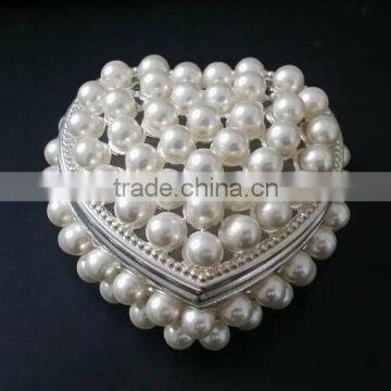 Delicate Pewter Trinket Box Beaded by Pearls photo-2