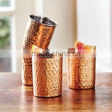 Copper Tumblers Napa Tumbler,Handmade Copper Tumbler Hammered FDA Approved photo-3