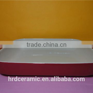 High quality wholesale red ceramic glossy glaze plate