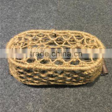2016 Linyi Graceful Weaved Oval Hemp Rope Bread Basket for Wholesale photo-4