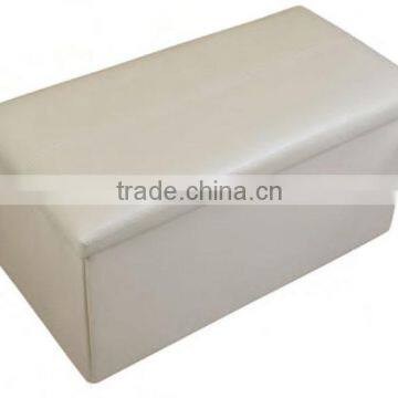 Beige Large Collapsible Faux Leather Garments Storage Stool For Cloakroom photo-2