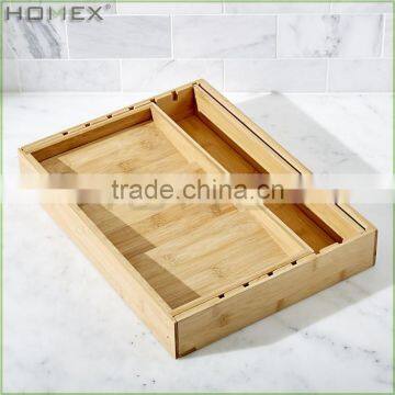 100% Pure Bamboo Utensil Tray and Utility Drawer Organizer/Homex_BSCI