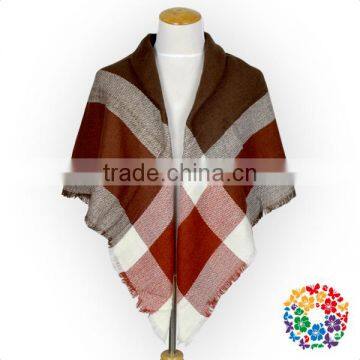 Hot Sale Fall/winter Women's Grid Knit Shawl and Scarf photo-2