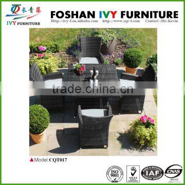 Outdoor wholesale modern wicker furniture dining table and chair