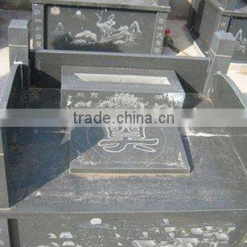 Chinese Black Basalt Tombstone & Monument