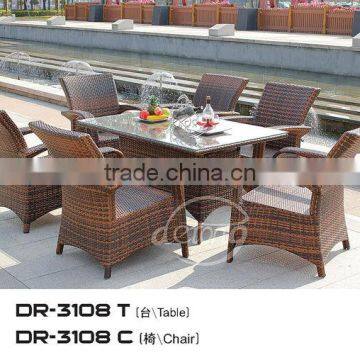 wholesale PE rattan outdoor furniture dining set