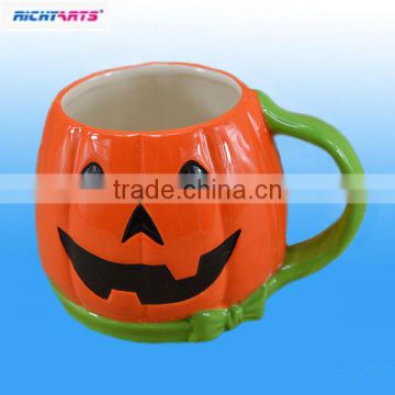 pumpkin ceramic coffee mug for halloween