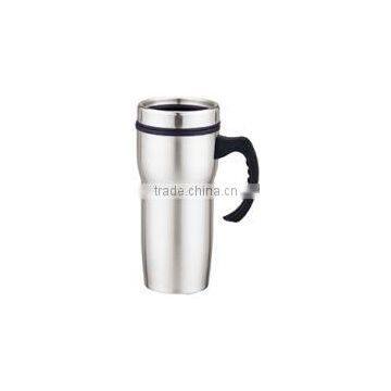450ml Stainless Steel Inner Plastic Outer Steel Vacuum Cup/auto Mug/Travel Mugs/coffee Cup With Handle and Lid photo-6