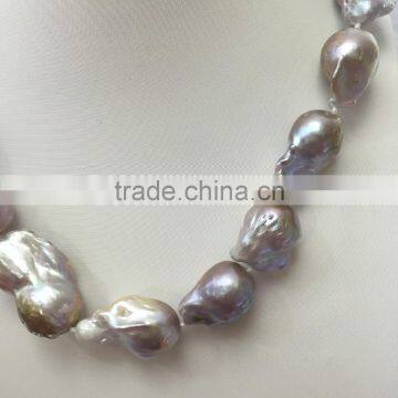 Purple 26mm Freshwater Baroque Pearl Necklace photo-3