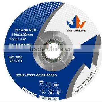 6''T27-Reinforced Resin DC Grinding &Cutting Wheel for Metal