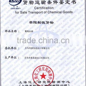 Certification for Safe Trasport of Chemical Goods