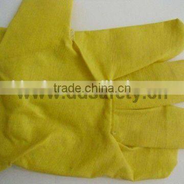 Yellow PVC Gloves White Back Working Hloves photo-3