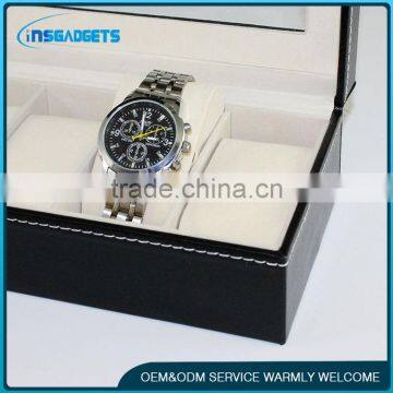 6 Grid Watch Display Storage Case Jewelry Collection Organizer Leather Box photo-2