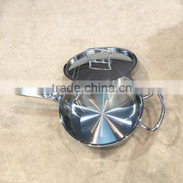 Mirror Polished 2.2mm 3ply Bottom Stainless Steel 304 Cooking Pot/single Handle Induction Soup Pot for Hotel photo-6