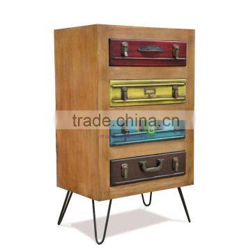 Art Furniture Chest Of 4 Drawers, Suite Case Patron Front Side Multi Color photo-2