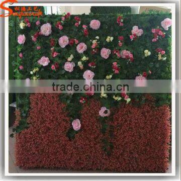 Latest Design Hotel Lobby Roses Flowers Vertical Green Plant Wall Artificial Flowers Wall photo-6